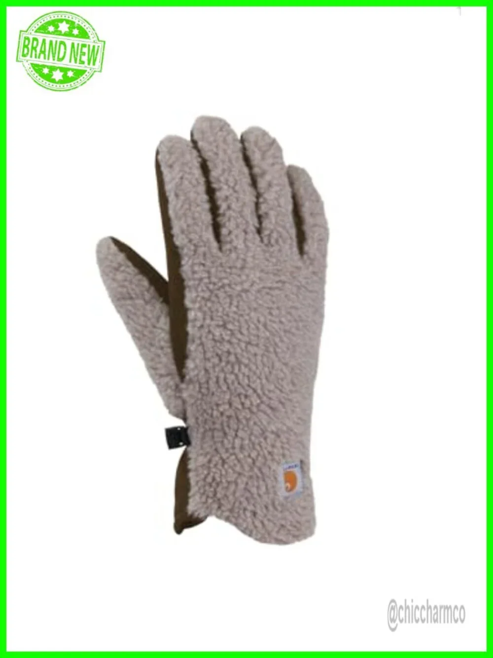 Sherpa Fleece Gloves with Synthetic Suede Palm